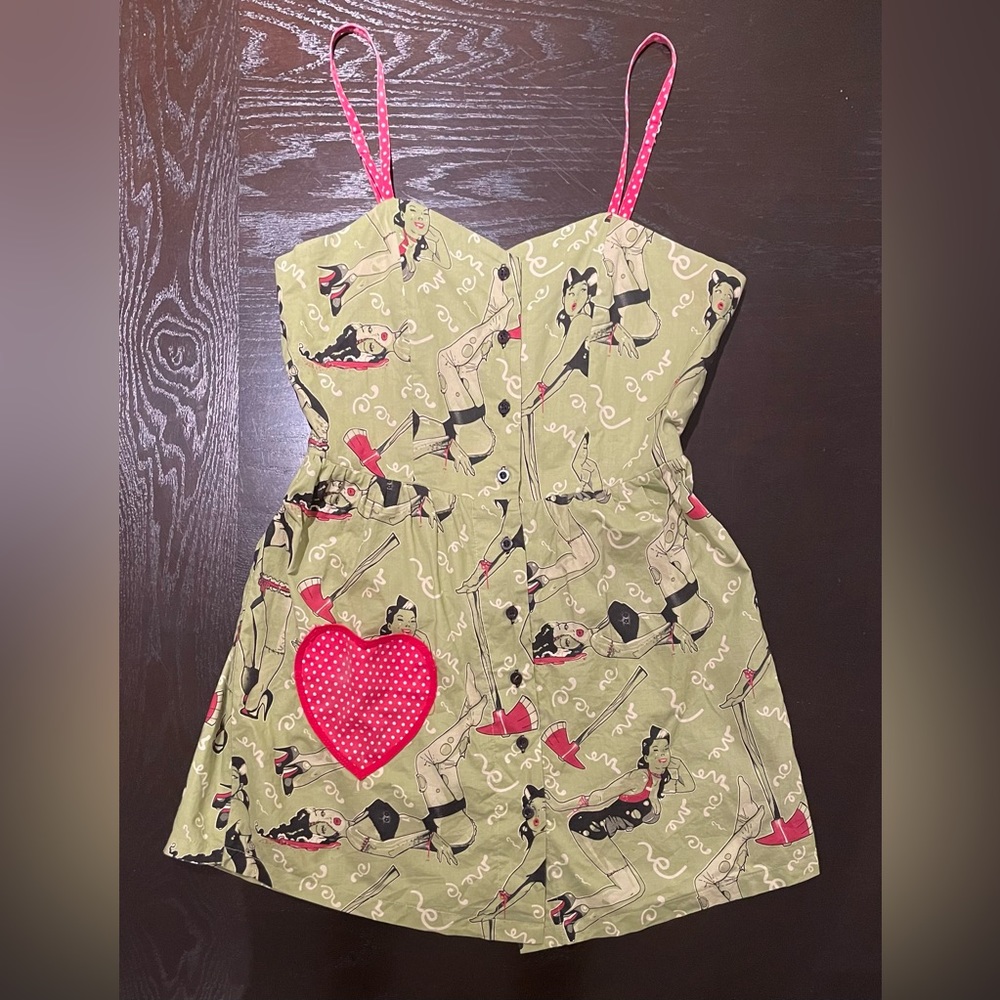 🪦Rare💚 Too Fast Cirque Couture 🪓 Zombie Girl Cotton Dress